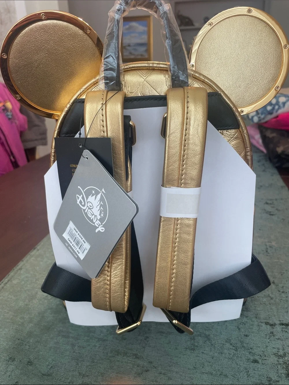 Disney Parks 50th Celebration Metallic Gold Castle, full leather, NWT.